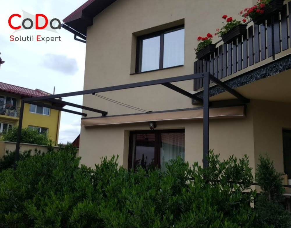 Pergola retractabila cu structura de aluminiu coda cluj 1