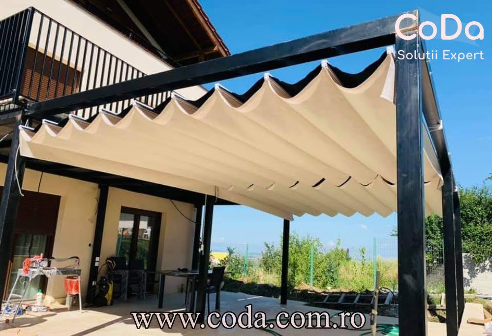 Pergola retractabila dublu fald coda