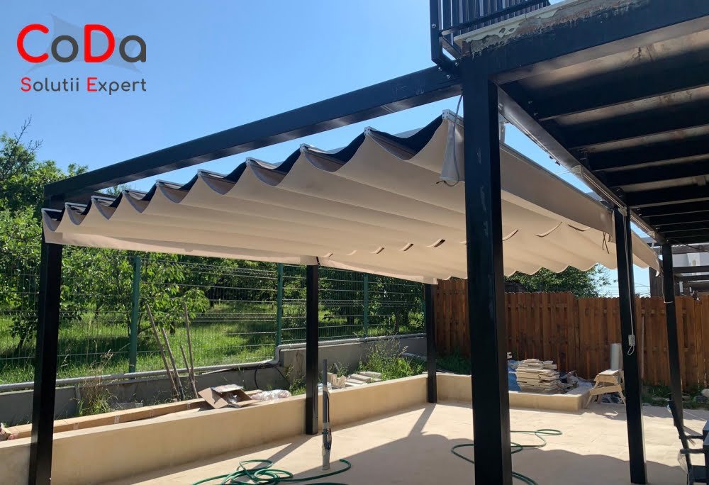 Pergola retractabila material dublu coda