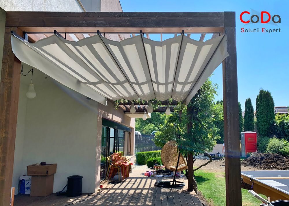 Pergola retractabila cu falduri coda cluj