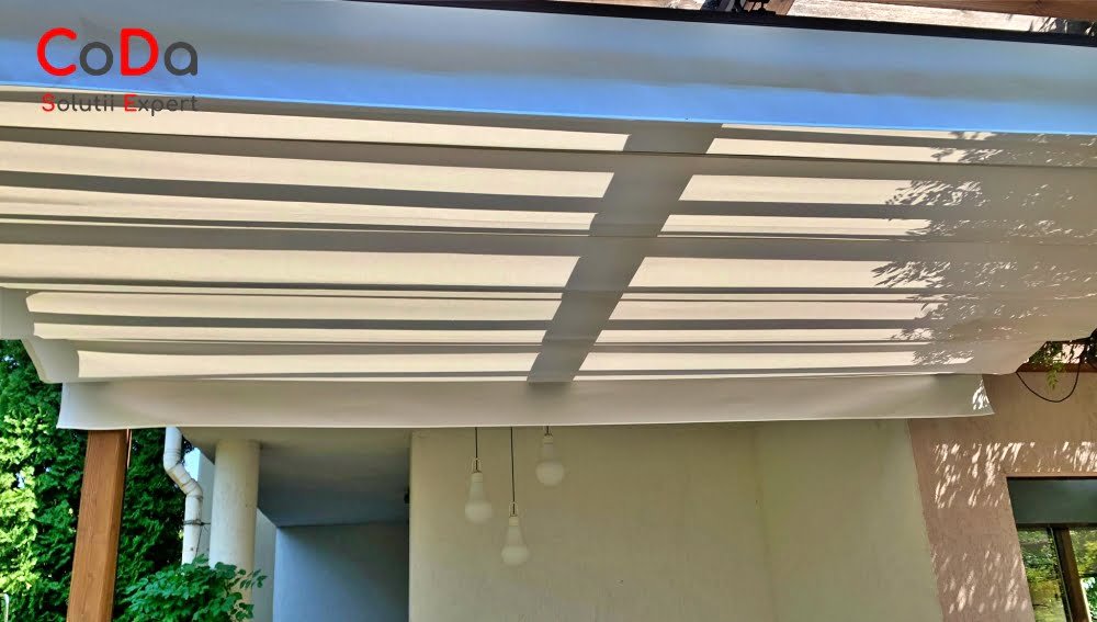 Pergola retractabila cu falduri coda