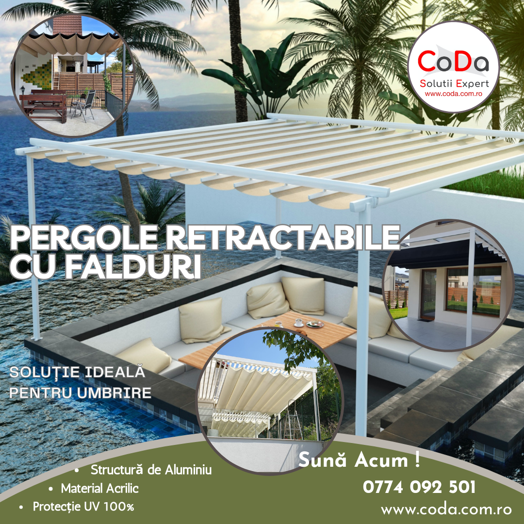 Pergola Retractabila cu falduri